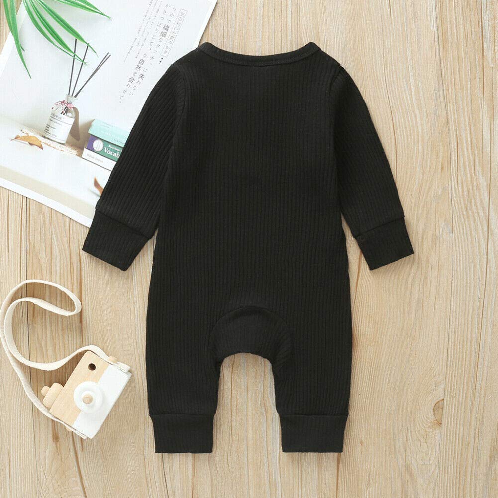 Iddolaka 2 Pack Newborn Baby Boy Girl Long Sleeve Romper Jumpsuit Bodysuit One Piece Coverall Fall Winter Clothes(G-Long Sleeve