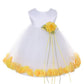 Igirldress Baby Girls Satin Bodice Flower Pageant Petal Dress Infant 12Mos White/Yellow