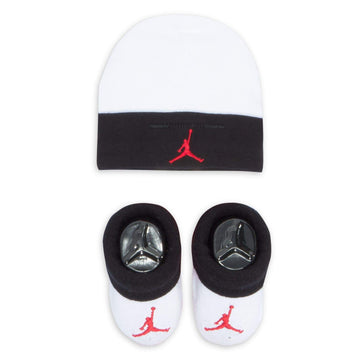 Nike Jordan Infant Baby Hat And Booties Set (Black(Lj0102-001)/White, 0-6 Months)