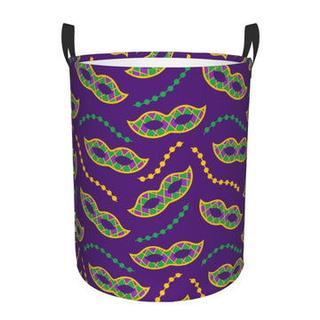 Pevtufa Carnival Masks And Beads Foldable Laundry Basket Organizer,Fabric Clothes Toy Storage Basket Nursery Hamper Storage Bin 