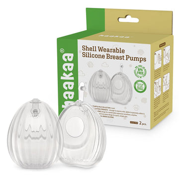 Haakaa Shell Wearable Hands-Free Manual Breast Pump/Milk Collector - Medical-Grade Silicone - Compact, Portable & Discreet - Lea