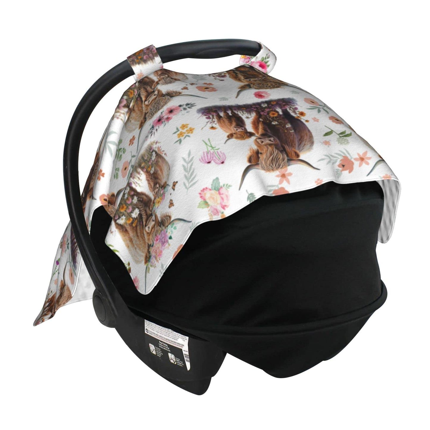 Highland Cow Baby Car Seat Canopy Cover Multi Use Nursing Cover For Newborn Car Seat Canopy Mom Nursing Breastfeeding Covers New