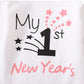 Aslaylme Baby Girl New Year Outfit Newborn 1St New Year Clothes First New Year Bodysuit (White-Long,3-6 Months)