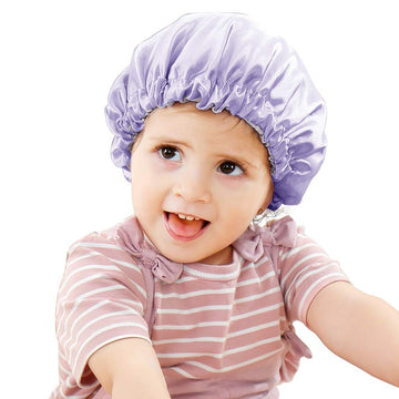 Greatremy Kids Soft Satin Silk Bonnets Sleep Cap Double-Layer Satin Bonnets Elastic Resizable Adjustable Drawstring For Baby Gir