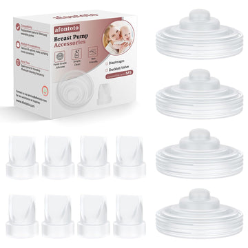 12PCS Mom cozy Breast Pump Replacement Parts, 8Pack Silicone Duckbill Valve & 4Pack Silicone Diaphragm Compatible with Momcozy M