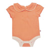 Babysoy Short Puff Sleeve Bodysuit/Romper (Cantaloupe, 0-3 Months)