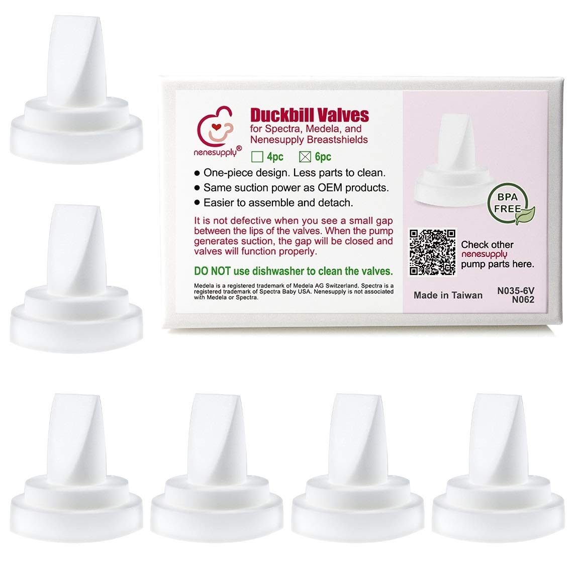 Nenesupply 6 Pc Duckbill Valves Compatible With Medela And Spectra Pump Parts Use On Spectra S2 Spectra S1 And Pump In Style Har