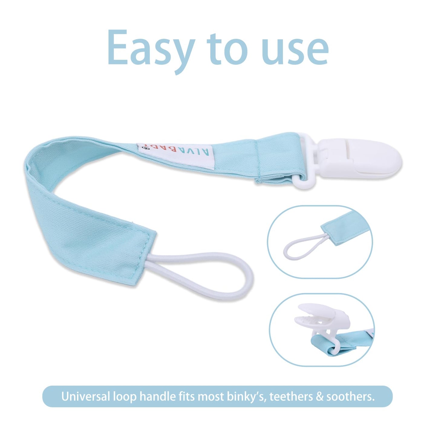 Alvababy Pacifier Clips For Neutral Boys Girls 8 Pack Pacifier Binky Paci Holder Leashes For Baby