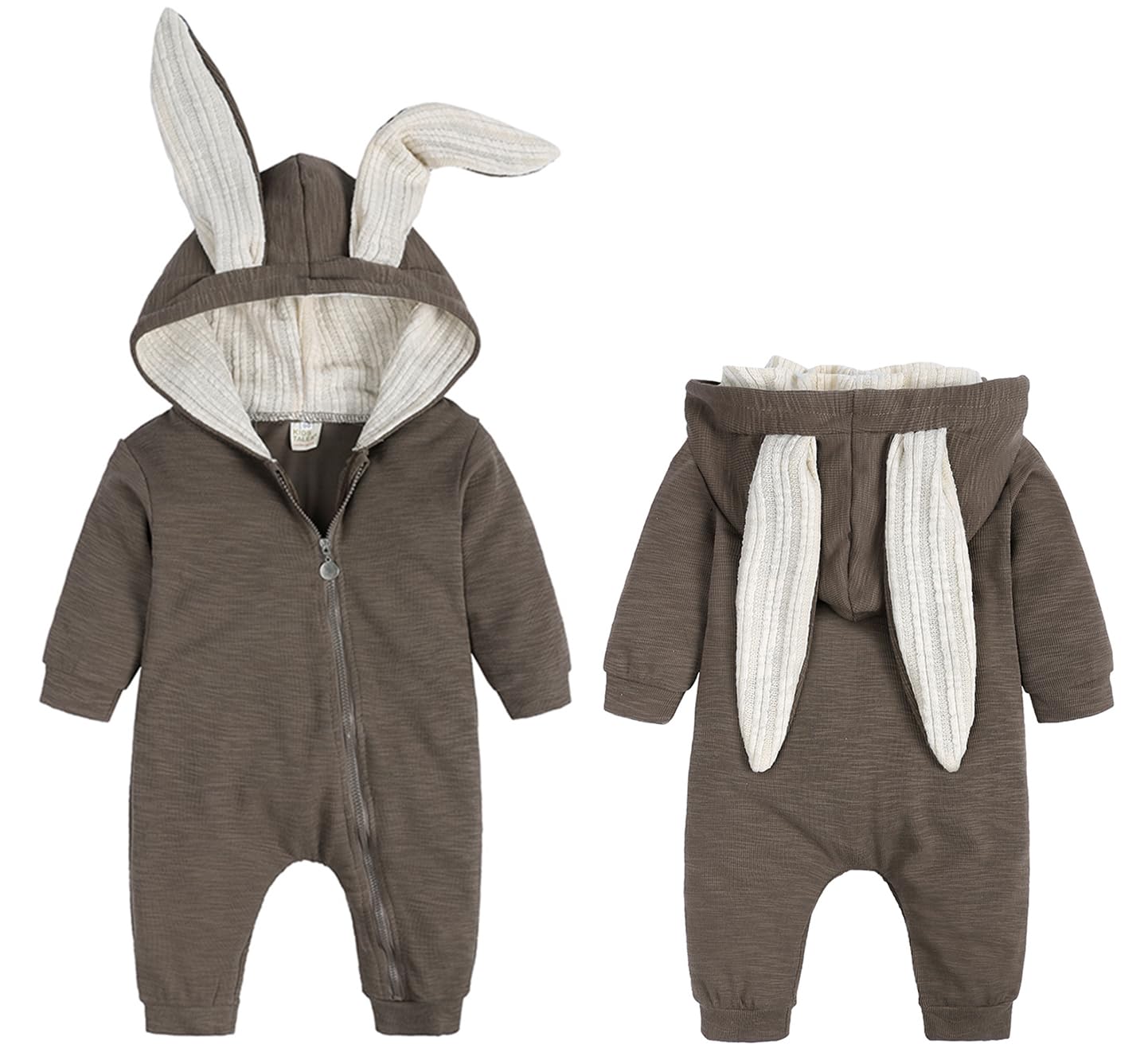 Agqt Baby Boys Bunny Costume 1St Easter Outfit Halloween Animal Costume One Piece Romper Rabbit Ear Bodysuits Hoodie Brown Size