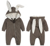 Agqt Baby Boys Bunny Costume 1St Easter Outfit Onesie Halloween Animal Clothes One Piece Romper Rabbit Ear Hoodie Brown Size 12-