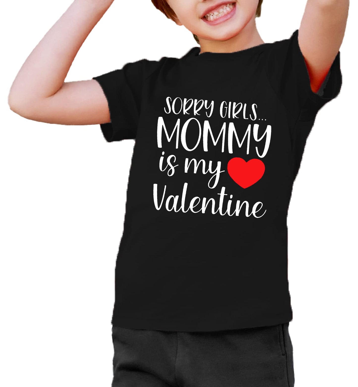 Valentine'S Day Shirts Toddler Boys Valentine T-Shirt Mommy Is My Valentine Tshirt Graphic Tee Tops Black