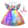 Led Unicorn Costume For Girls, Halloween Dress Up Lighted Sequin Princess Tutus Birthday Decorations Gifts Christmas Party Outfi