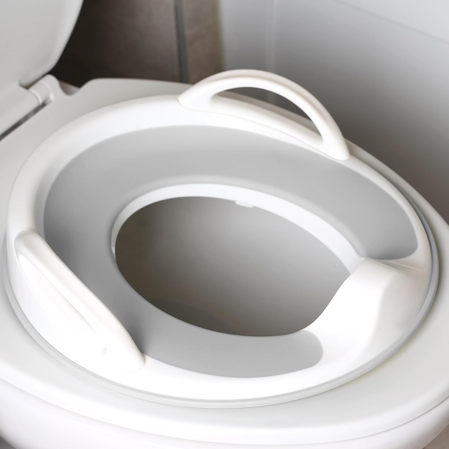 Inovera (Label) Baby Training Toilet Seat  Kids Toddler Potty Trainer Cover With Handle For 1 To 5 Years Boys & Girls (Grey)