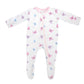 Soft Bamboo Viscose Footies, 2-Way Zipper, Unisex, 0-3 Months, Butterfly, 95% Viscose Made From Bamboo, 5% Spandex - Imported