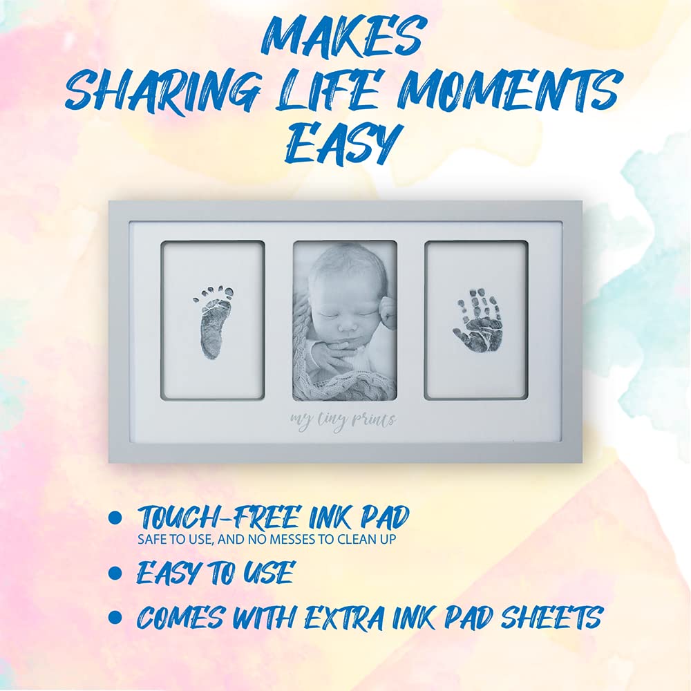 Felt Like Sharing My Tiny Prints Newborn Baby Handprint And Footprint Kit - Keepsake Frame For Baby Girls & Boys - Ideal Baby Sh