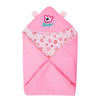 NAMAN Fleece Newborn Printed Hooded Baby Blanket for BabiesPink