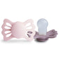 FRIGG Lucky Symmetrical SilkySoft Silicone Baby Pacifier | Made in Denmark | BPA-Free (White Lilac/Twilight Mauve, 6-18 Months)