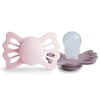 FRIGG Lucky Symmetrical SilkySoft Silicone Baby Pacifier | Made in Denmark | BPA-Free (White Lilac/Twilight Mauve, 6-18 Months)