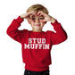 Ag Aguu Toddler Baby Boy Valentine'S Day Sweatshirt Stud Muffin Long Sleeve Shirt Holiday Outfit Crew Neck Tops Fall Clothes(Red