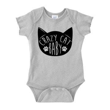 Crazy Cat Baby Baby One Piece Nb Athletic Heather