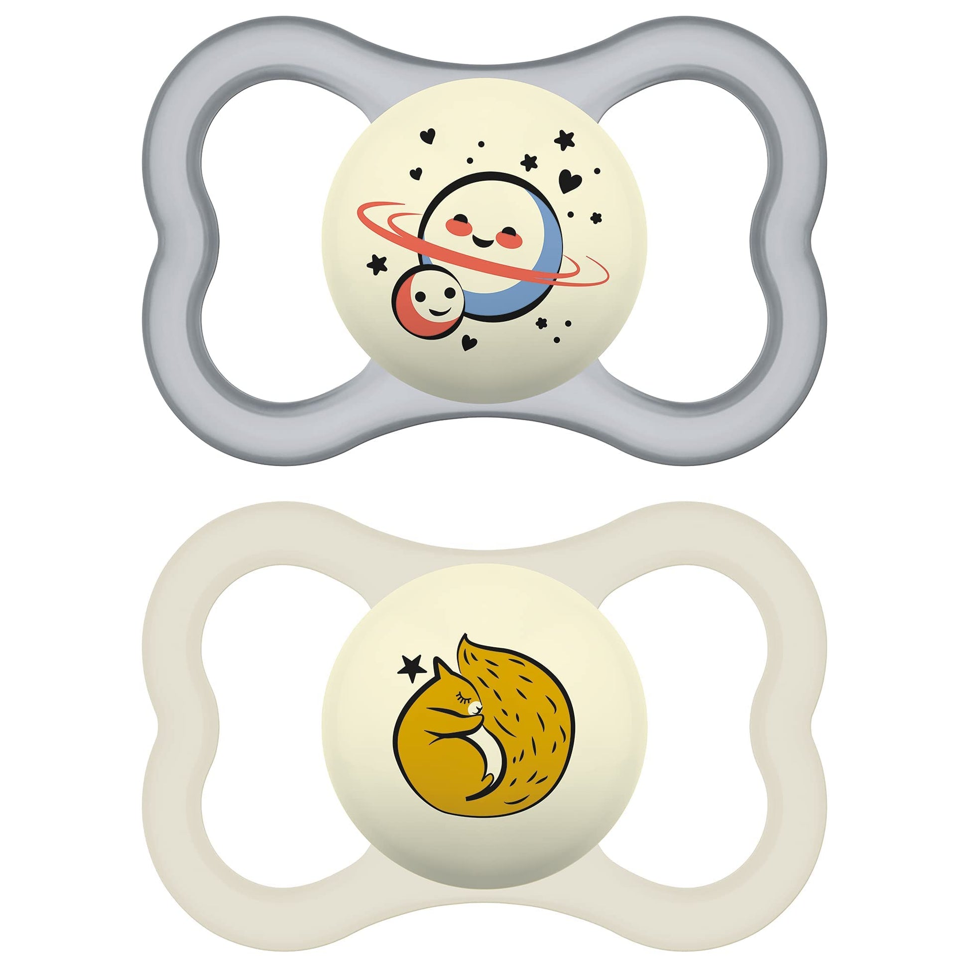 Mam Supreme Night Baby Pacifier, For Sensitive Skin, Patented Nipple, 2 Pack, 16+ Months, Unisex,2 Count (Pack Of 1)