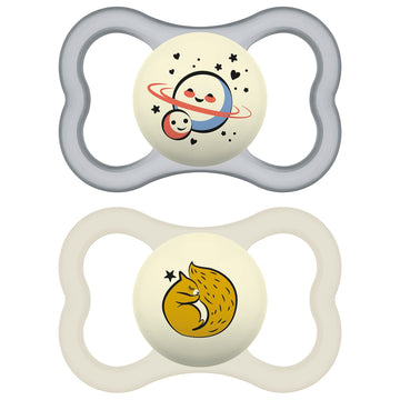 Mam Supreme Night Baby Pacifier, For Sensitive Skin, Patented Nipple, 2 Pack, 16+ Months, Unisex,2 Count (Pack Of 1)