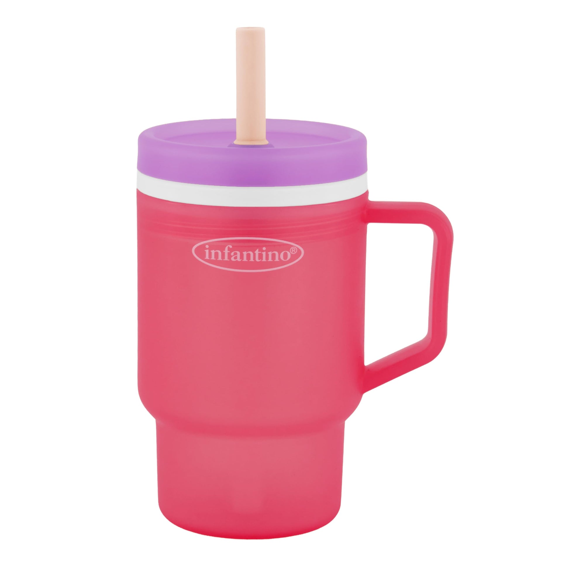 Infantino My 1st Tumbler, Durable Plastic Sippy Cup with Straw & Handle, Spill-Resistant, for On-The-Go, BPA-Free Transition Bab
