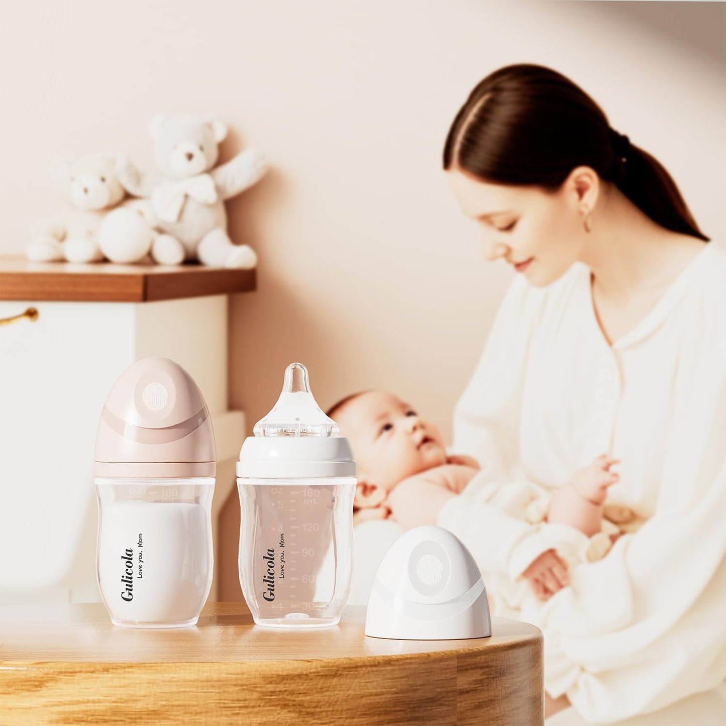 Gulicola Natural Pp Baby Breastfeeding Bottles Newborn Set 4 Pack, Extra Slow Flow Nipples, 0 Months +, 5 Oz - White