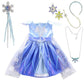 Dressy Daisy Toddler Girl Snow Queen Dress Up Costume Birthday Party Dress Outfit With Accessories 3T Blue 267