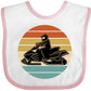 Inktastic Snowmobile Retro Sunset Baby Bib White And Pink 39640