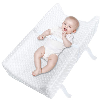 Yening Baby Diaper Changing Pad For Dresser Top With Cover Waterproof Lining Foam Contoured Changing Table Pads Topper White
