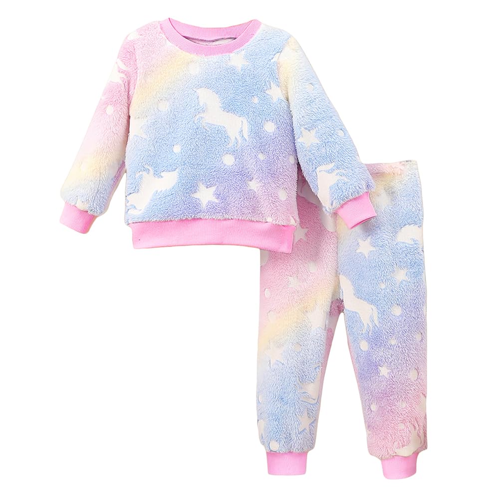 Hopscotch Girls Full Sleeves Multi 2Pc Unicorn Sleepwear Set (67 Years)