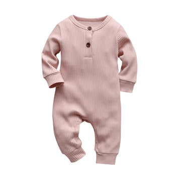 Eghunooy Baby Boy Girl Solid Color One Piece Romper Jumpsuit Outfits Clothes (9-12 Months) Pink