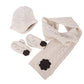 Ahyuan Baby Girls Warm Cable Knit Hat Scarf Mitten 3Pc Accessory Set