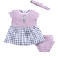 Smart Baby Cotton Frock Set With Headband & Bloomer For Baby Girls  Soft Interlock Cotton Short Sleeves Girl Dress (Purple Colo