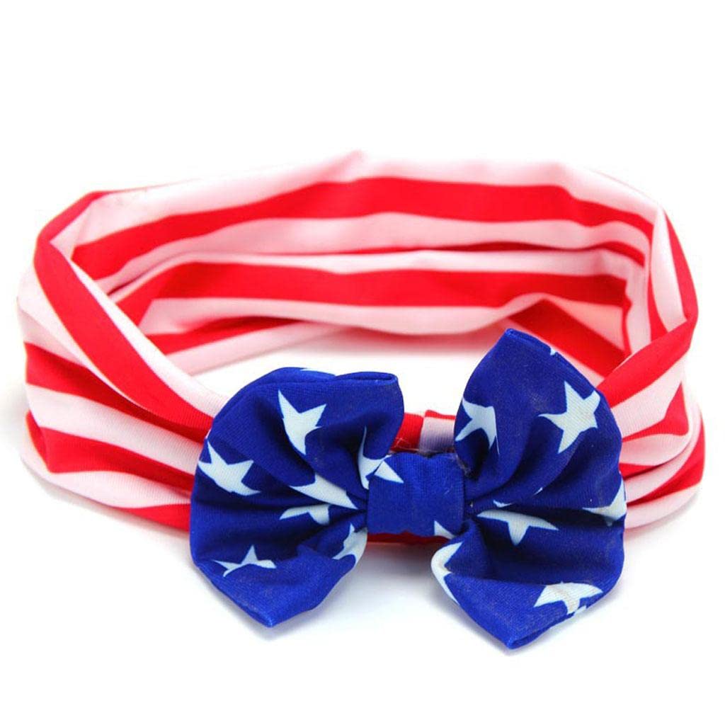 NIVAA Baby Girls the Old Glory Bow Hair Band Head Wrap Turban Knot Headband #01