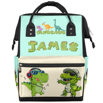 SPYORBKX Dinosaur Diaper Bag Backpack for Baby Boys Personalized Baby Boys Diaper Backpack Large Nappy Backpack for Mom Dad Dino