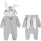 Agqt Baby Boys First Easter Romper Bunny Ear Halloween Animal Costumes Bodysuits Long Sleeve Hoodie Outfit Gray Size 12-18 Month