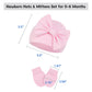 Century Star Newborn Girls Hats Baby Hat And Mitten Set Big Bow Knit Infant Headbands Winter Baby Hat For Girls A White & Pink &