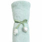 Hi mom Baby Hooded Towel, Soft Striped Texture, with Decorative Floral Ribbon (Green, 60X120)