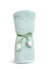 Hi mom Baby Hooded Towel, Soft Striped Texture, with Decorative Floral Ribbon (Green, 60X120)