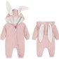Agqt Baby Girls Bunny Costume First Easter Halloween Animal Costume One Piece Romper Bunny Ear Costumes Hoodie Outfit Pink Size