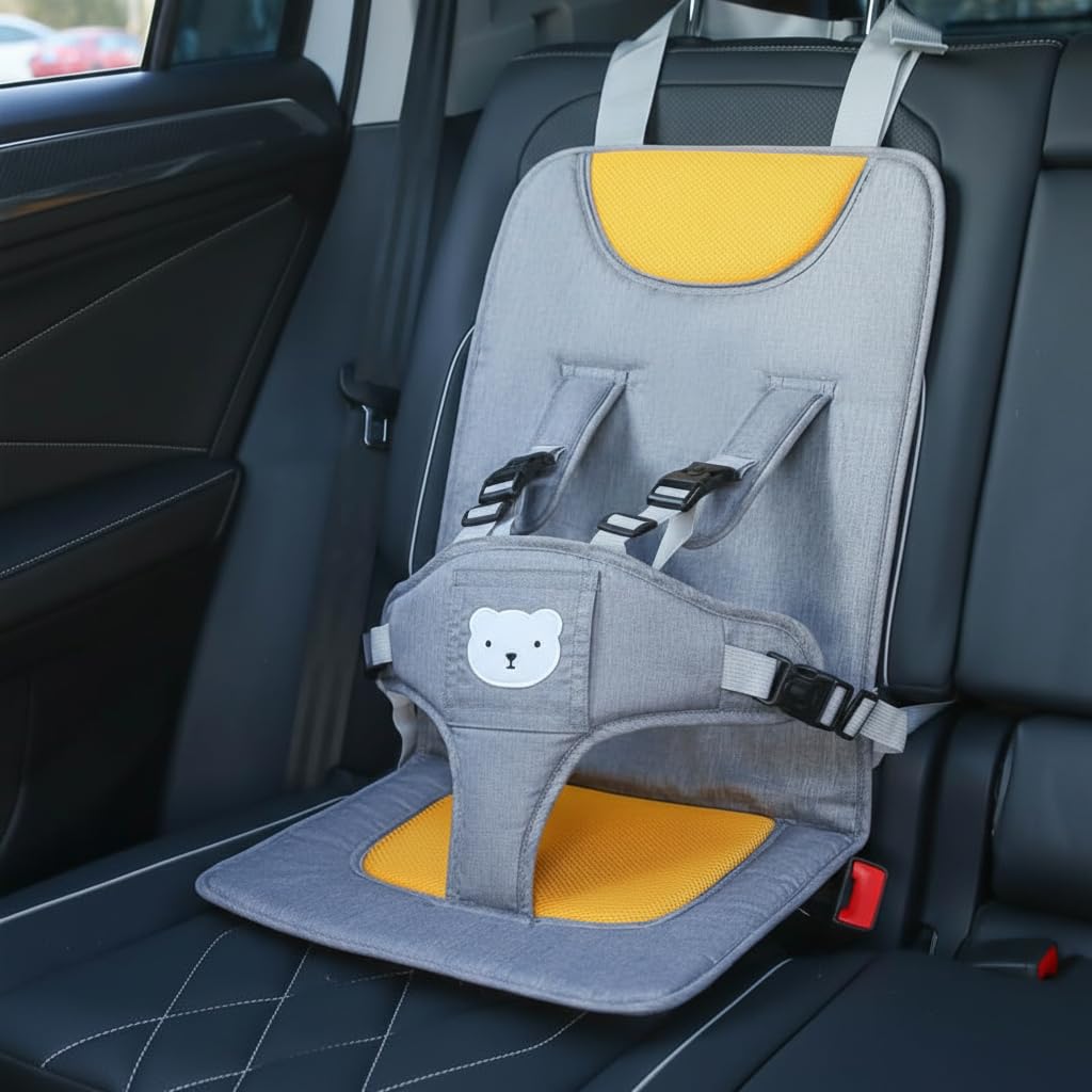 Sthira Car Seat For Baby 0 To 5 Years Old, Portable Booster Child Car Seat Cushion With Safety Harness, Padded Travel Toddler Bo