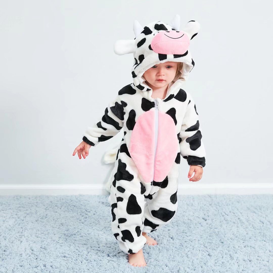 Qiaoniuniu Halloween Baby Cow Costumes Toddler Outfit Infants Cosplay Romper 6-12 Months