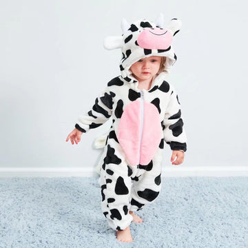 Qiaoniuniu Halloween Baby Cow Costumes Toddler Outfit Infants Cosplay Romper 6-12 Months