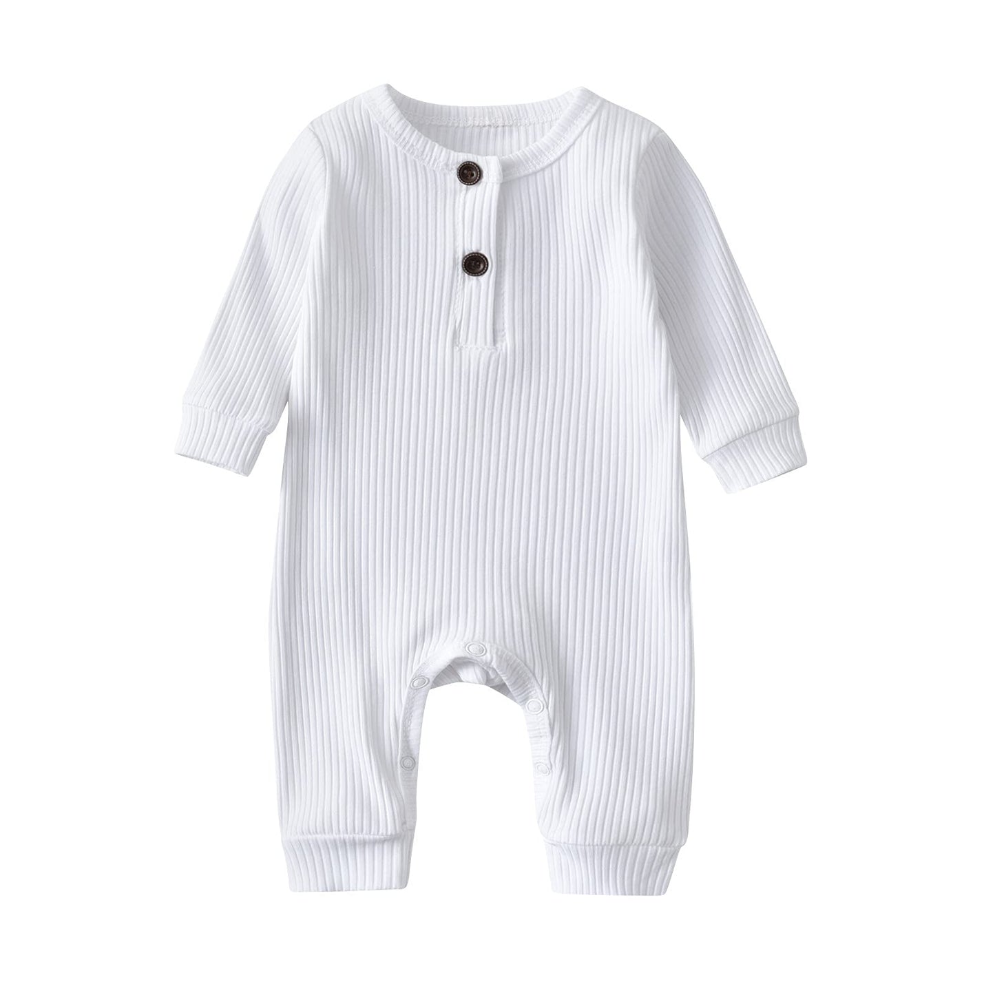 Baby Boy Girl 2 Pack Solid Romper Short/Long Sleeve One Piece Jumpsuits Clothes Sets (White & Black, 9-12 Months)