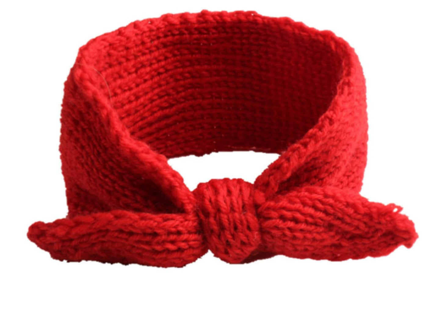 Utowo Newborn-Infant-Toddler Knitted-Knotbow-Turban Rabbit-Ear-Headbands Baby-Girls Head-Wrap-Headband 0-6 Years (Red+Beige)