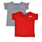 Clever Baby Girls Tshirt(ZCGT004GRYRED03 Month_GreyRed_03 Month)