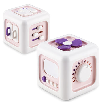 SOCBTNSO Busy Cube Toys for 1 Year Old Girl Gifts, Montessori for Baby Girl, Travel Sensory Toys for Toddlers 1-3, Learning Fine