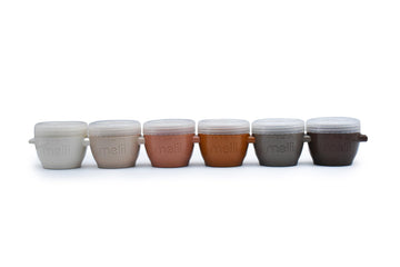 Melii Snap & Go Baby Food Storage Containers With Lids, Snack Containers, Freezer Safe, 2 Oz - 6 Pack, Neutrals